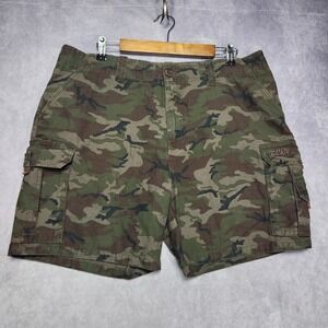 Guide Gear‎ Mens Camo Cargo Shorts Size 38 Woodland Camouflage Cotton Canvas 6in